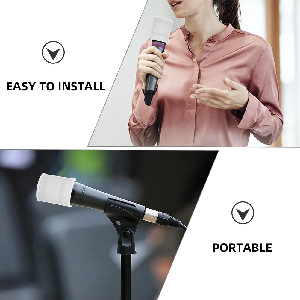 

2 pcs U Shape Cover For Handheld Microphone Pop Filter Protective Against Saliva Spatter Live Broadcast Recording Studio Mic
