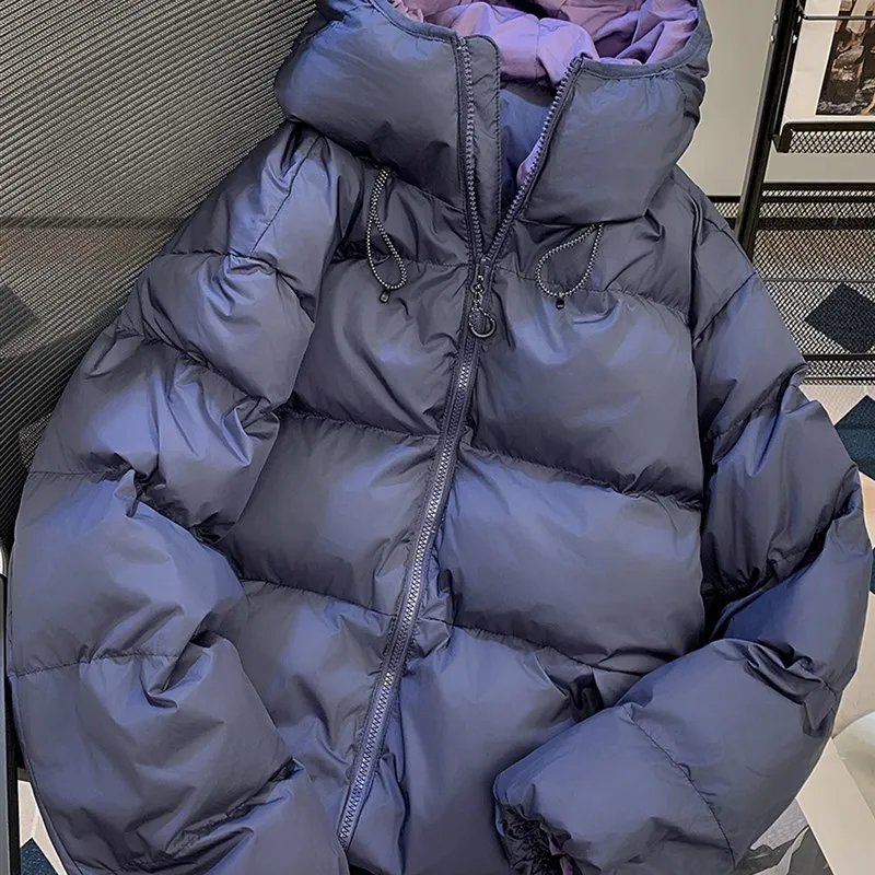 

Winter Thiened Hooded down Cotton Jaet Men's Basic Sle Warm Cotton Coat Versatile Cotton Outerwear Coat for Teens