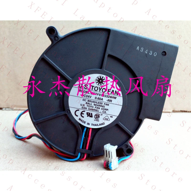 D     FOR TOYO FAN USTF97B3324HW DC24V 0.60A 3 Pin 97*94*33MM fan