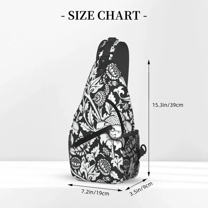 Arabian black white flower Men's front bag Mobile bags Passport Bag Travel Outdoor casual Messenger bags Crossbody bag backpack