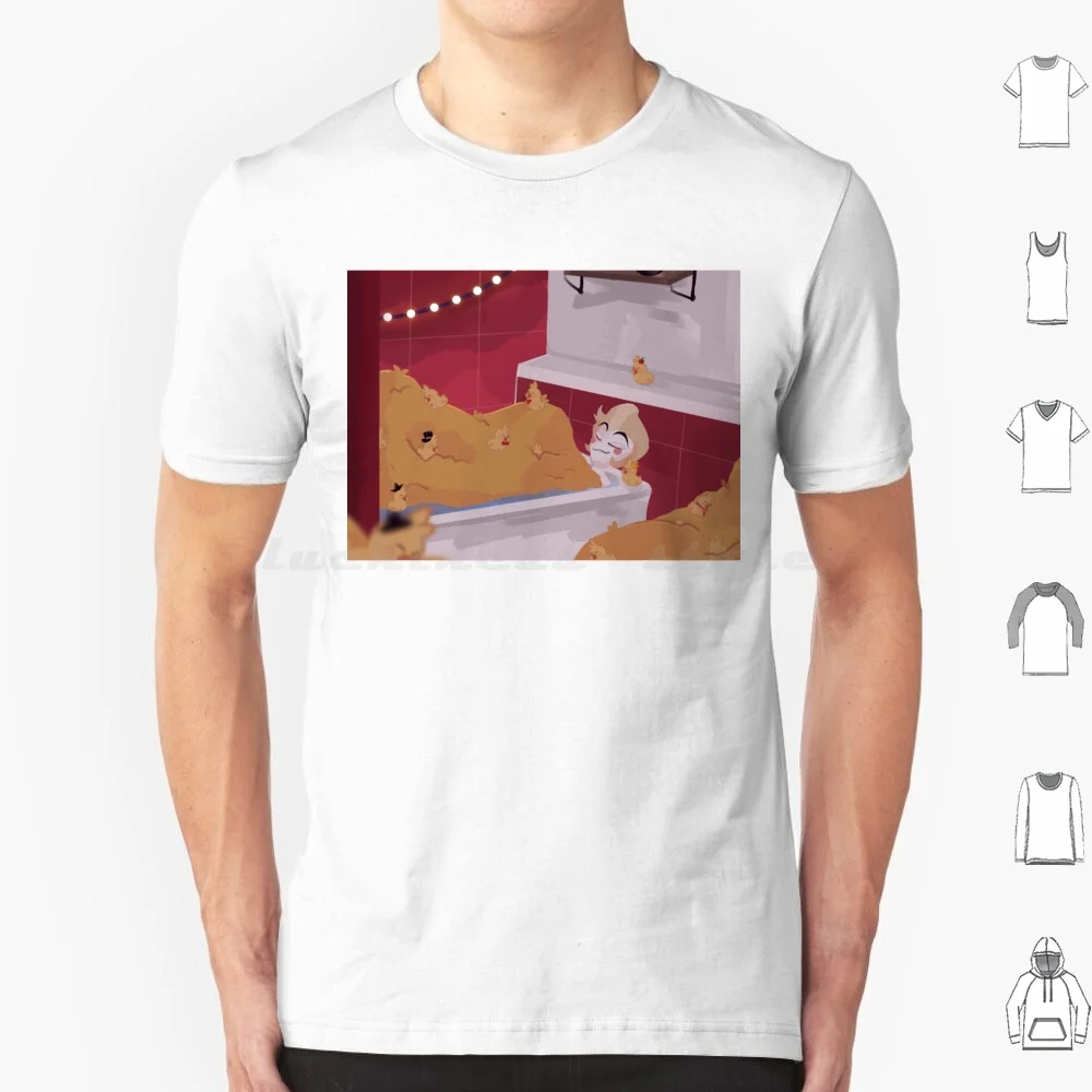 Lucifer Spending Time With His Duck Friends T Shirt Cotton Men Women DIY Print Fanart Lucifer Lucifer Helluva Cute Funny Ducks