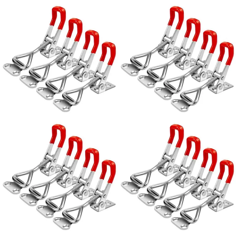 

【THANKSGIVING DAY】16 Pack Toggle Latch Clamp 4001 Adjustable 304 Stainless Steel Toggle Hasp Latches For Smoker Lid Jig Freezer
