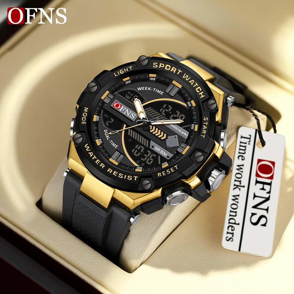 OFNS Top Brand Luxury G Style Design LED Digital Watches Men Alarm Military Waterproof Outdoor Sports Chronograph Quartz Watch