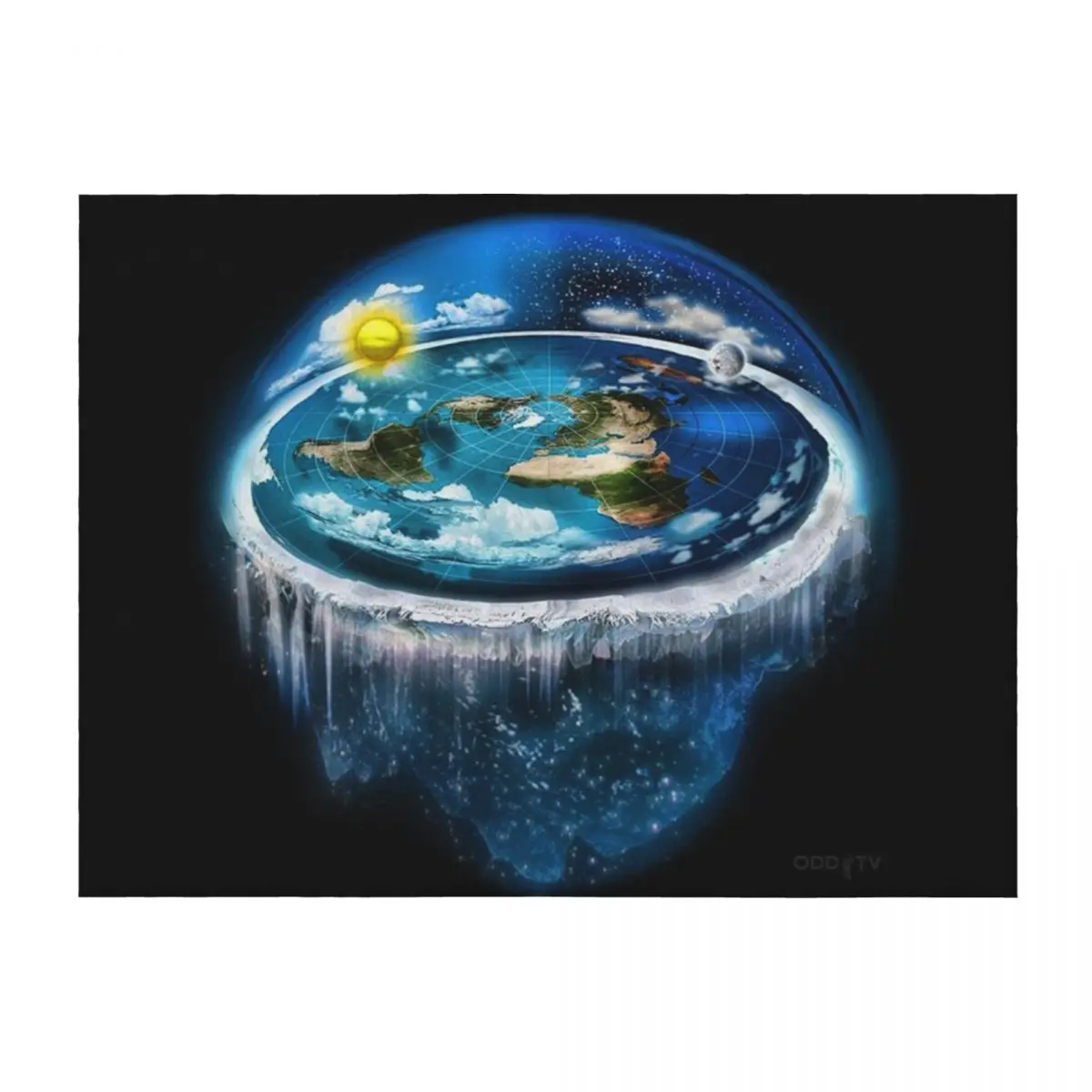 

Flat Earth with Dome Art Throw Blanket wednesday Giant Sofa Flannel Tourist Blankets