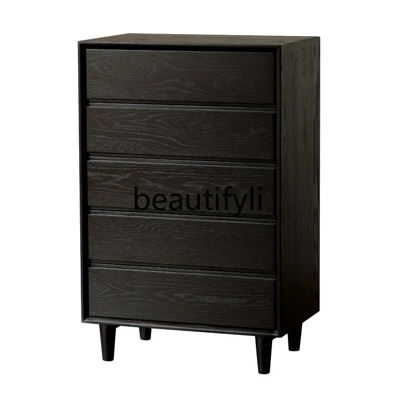 

Solid wood chest of drawers locker simple living room drawer cabinet oak