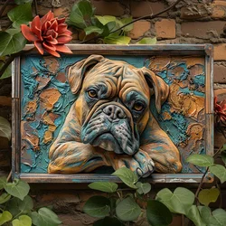 Vintage Boxer Dog Metal Sign, Perfect For Gym, Garden, Or Bathroom Decor - Ideal Gift For Parents On Father'S & Mother'S Day