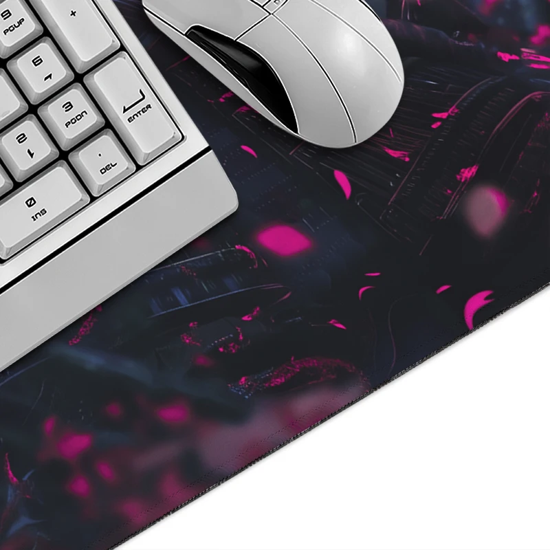 Dark Sakura Swordsman Mouse Pad Gaming XL Computer Large Home Mousepad XXL Mouse Mat Non-Slip Natural Rubber Desktop Mouse Pad