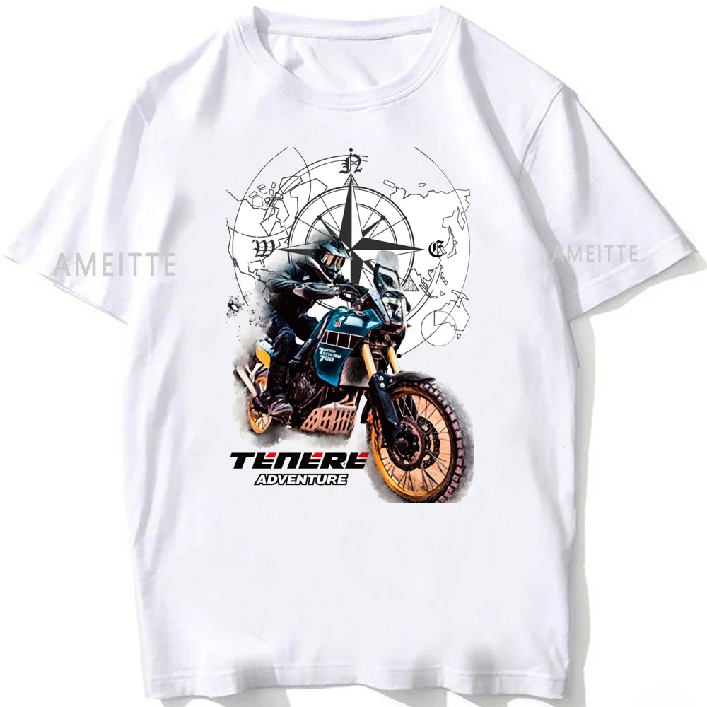 New Summer Fashion Men Short Sleeve Ténéré 700 T7 Tenere Adventure Riding T-Shirt Vintage Hip Hop Boy Casual White Tees Tops