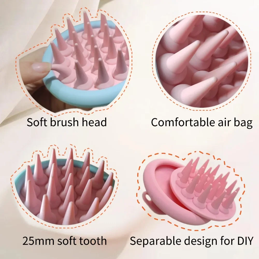 Silicone Shampoo Brush Hair Massager body scrubber Head Scalp Massage Comb Body Massage scrubber Bath Salon Hairdressing Tools