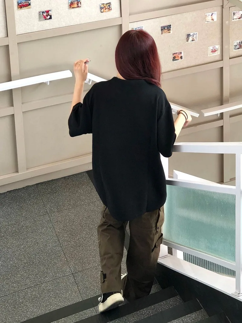 

Футболки с коротким рукавом, женские шикарные корейские летние стильные удобные свободные футболки с графикой, повседневная эстетичная повседневная модная уличная одежда