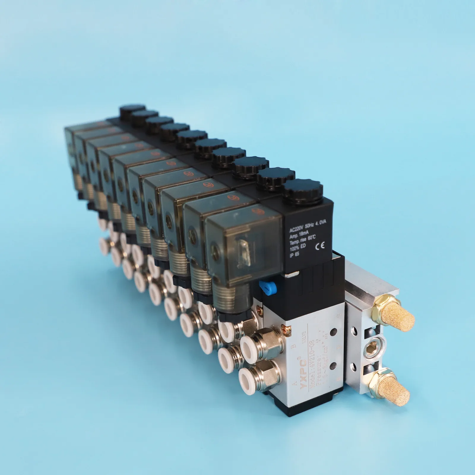 

Верхний разъем Блок электромагнитного клапана направления воздуха 5-ходовой 220 В 1/4 4v210-08 Электромагнитный клапан пневматического коллектора