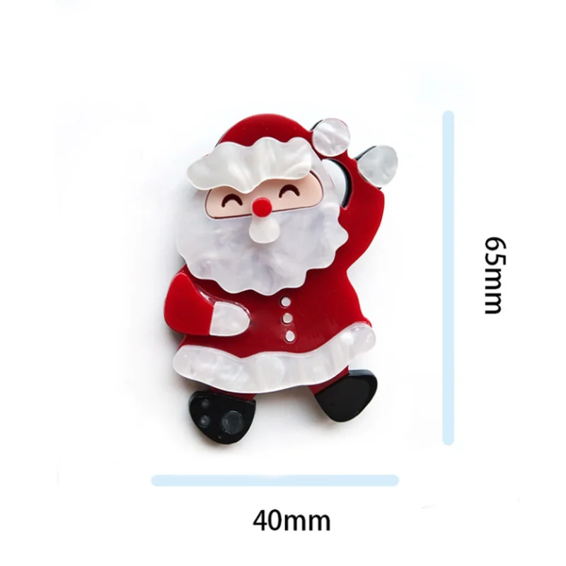 YAOLOGE Original Splicing Design Santa Claus Christmas House Christmas Tree Snowman Brooch Cute Cartoon Christmas Badge Gift