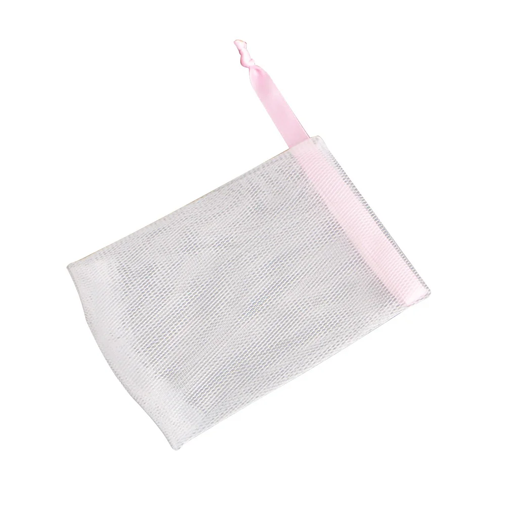 

5pcs Foaming Net Exfoliating Soap Saver Pouch Body Facial Cleaning Tool Drawstring High Absorption Pore Cleansing