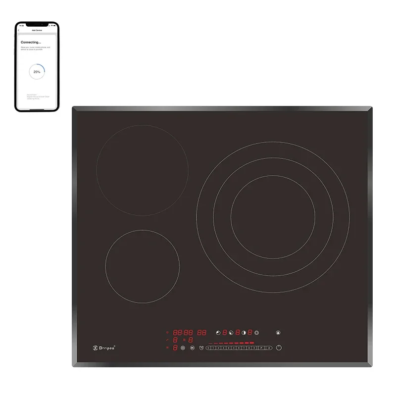 2020 New DesignKitchen Appliance Smart 220V Smart WIFI 3 Burner Built in Ceramic Electric Stove Hob For Counter Top