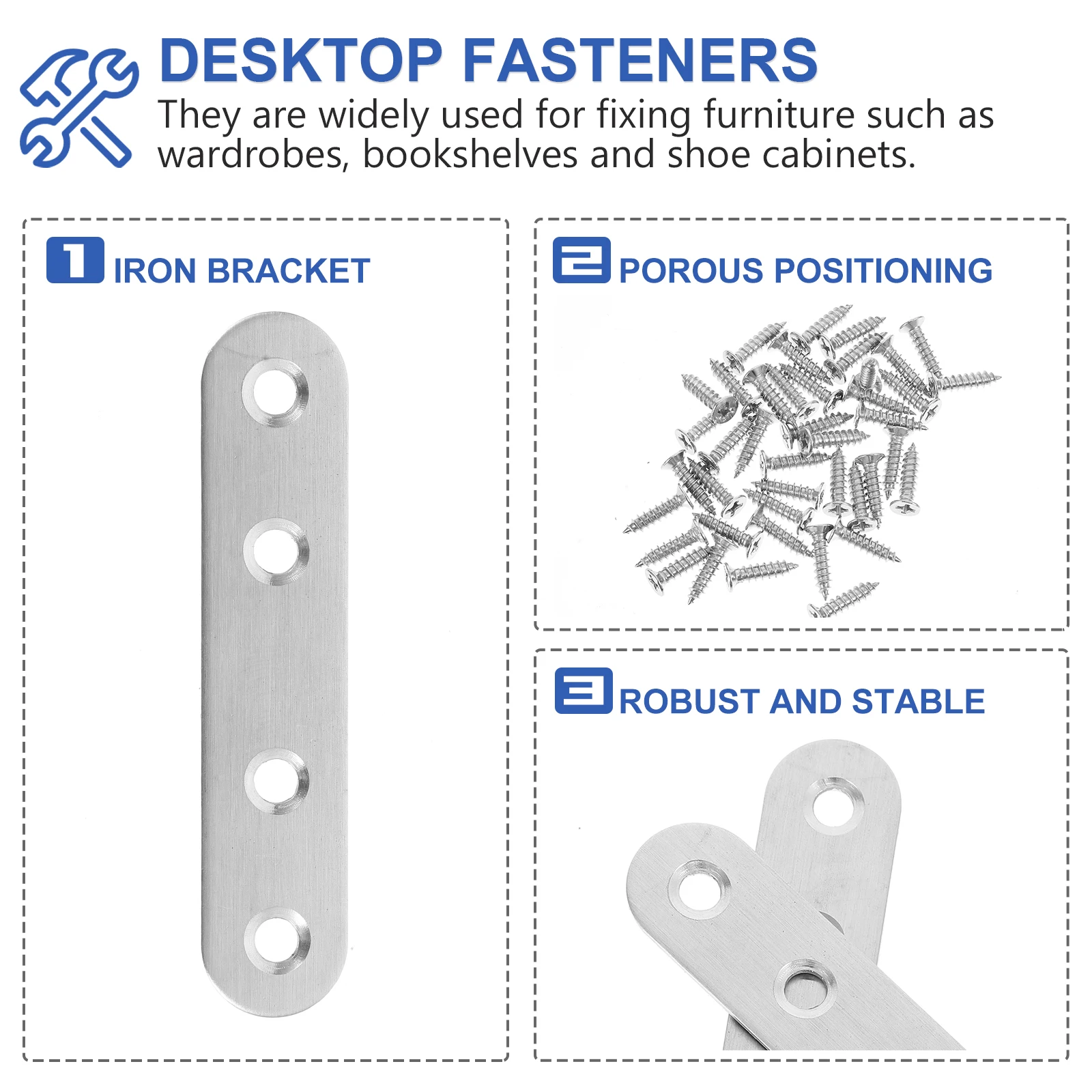 

L-Shaped Fixing Brackets Stainless Steel Corner Brackets For Furniture Flat Straight Bracket Hardware Fittings Angle