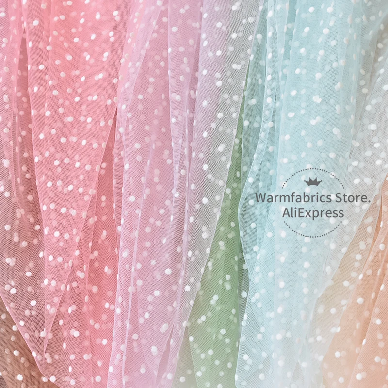 Wholesale Bridal Tulle Fabric Jacquard Polka Dot Tulle Fabric Soft Tulle Net Tutu Dress Fabric