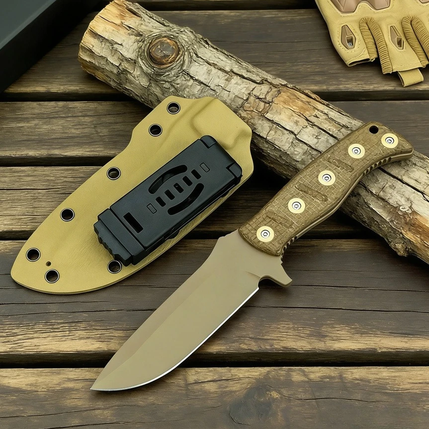 

Многофункциональный нож BM 375 с фиксированным клинком – цельнометаллический клинок из стали D2, рукоять из микарты для кемпинга, рыбалки и активного отдыха, в комплекте с ножнами.