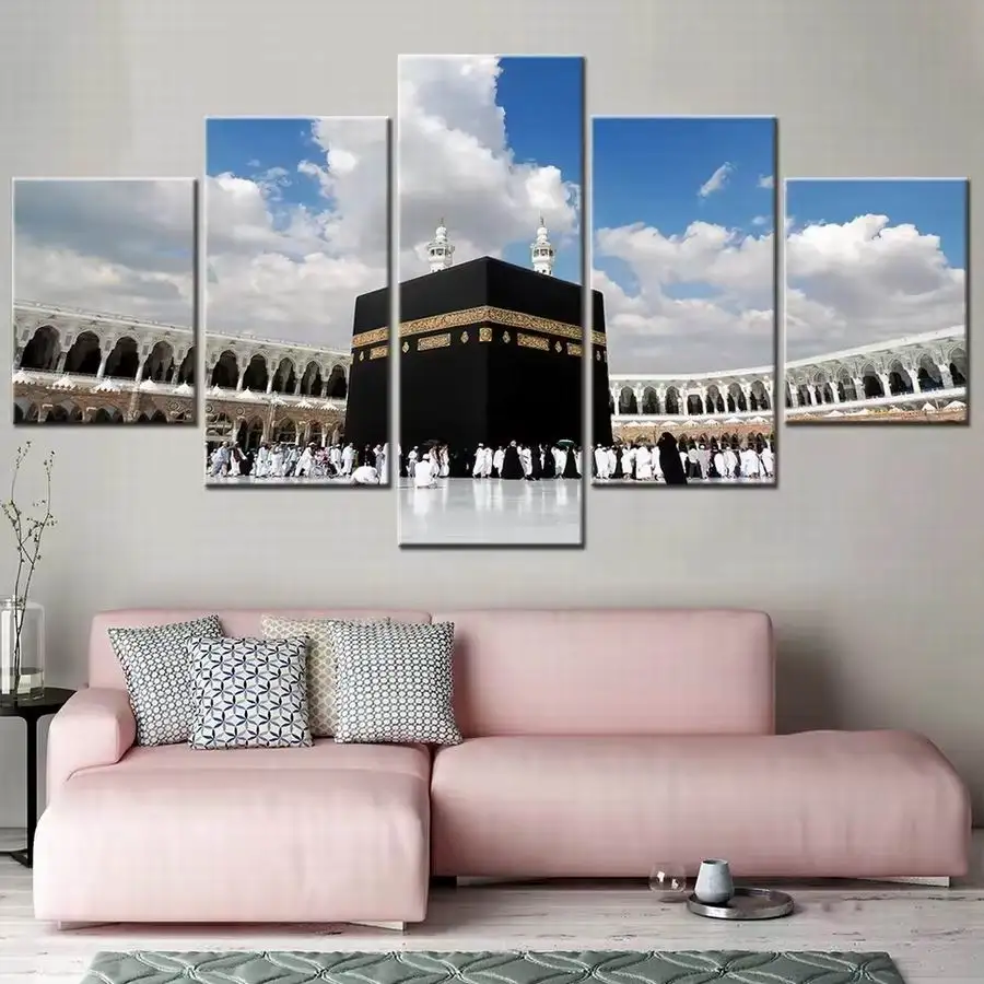 

Islamic Muslim Islam Religious Hajj 5 Piece Diy Diamond Painting Scenery Full Square Round Drill Mosaic Embroidery Picture