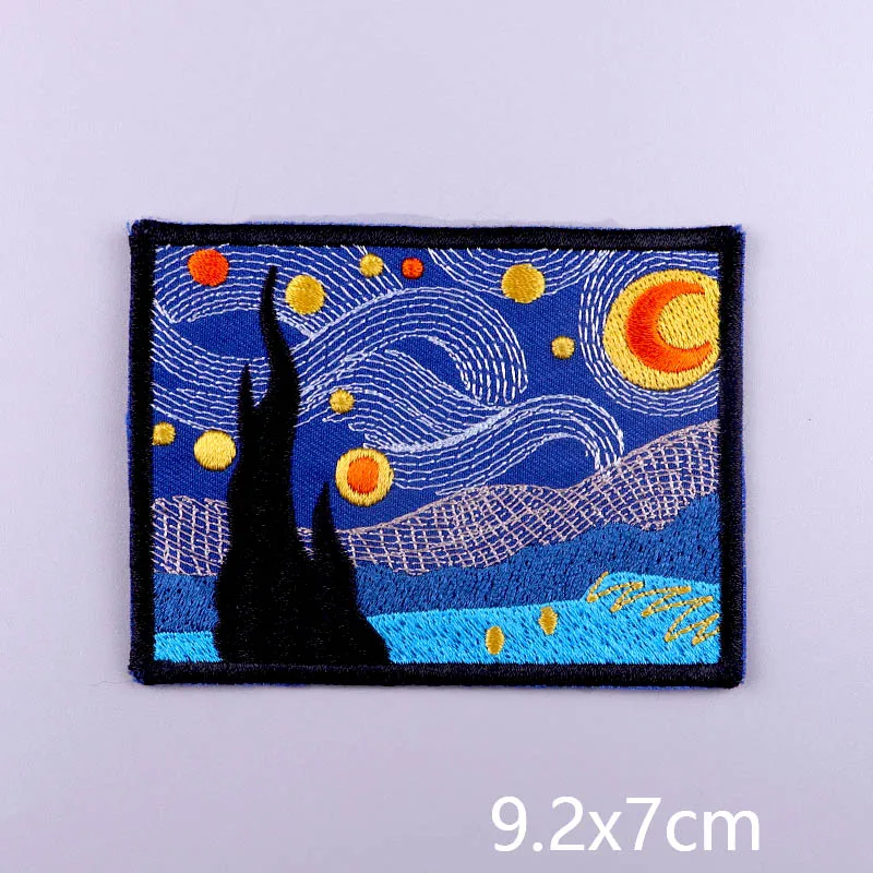 Oil Painting Stamp Applique Embroidered Patches For Clothing Stickers DIY Cartoon/Colourful Patch Iron On Patches On Clothes