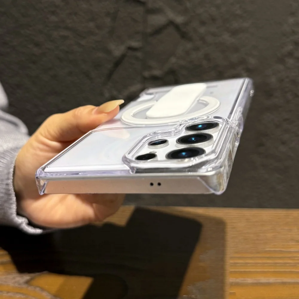 Transparente Magnetische Magsafe-Kartenhalter-Hülle für Samsung S26 Ultra S25 S24 Plus mit Kabelloser Ladefunktion und Stoßfestem Schutz – Detail 8
