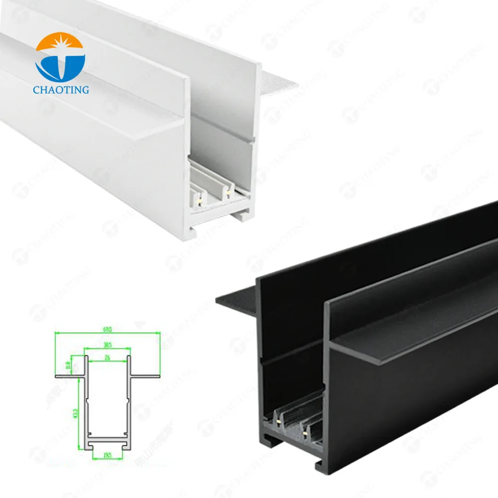 Anti-Crack Embedded 1 M Magnet Rail Lighting System AC 220V Ceil Cob Spot Lamp Commercial Recessed Led Magnetic Track Rail Light