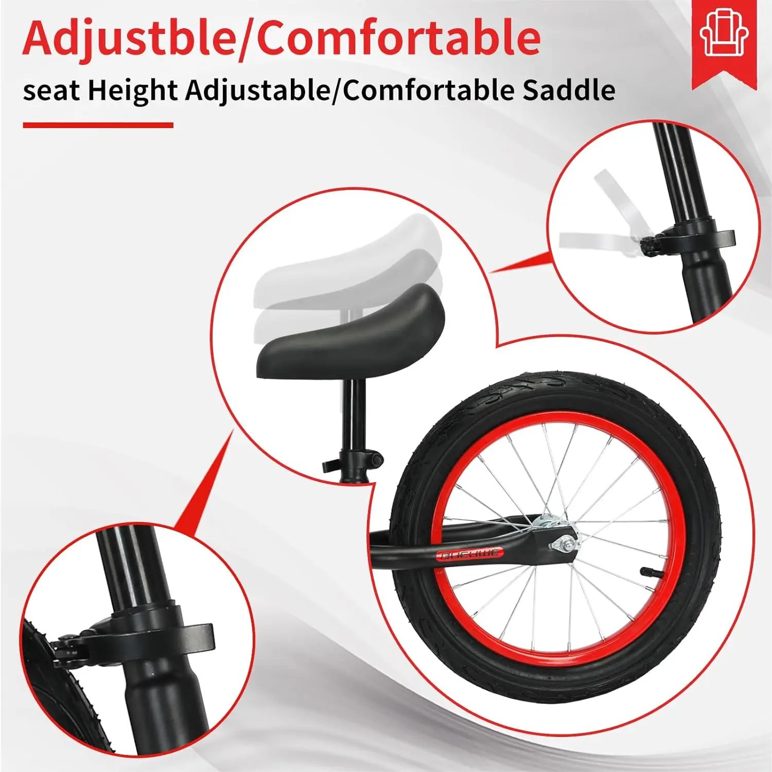 Bicicleta de equilibrio de 16 pulgadas para niños y niñas de 4, 5, 6, 7, 8 años, bicicletas para niños sin pedales, bicicleta de entrenamiento para niños pequeños con asiento ajustable, la mejor