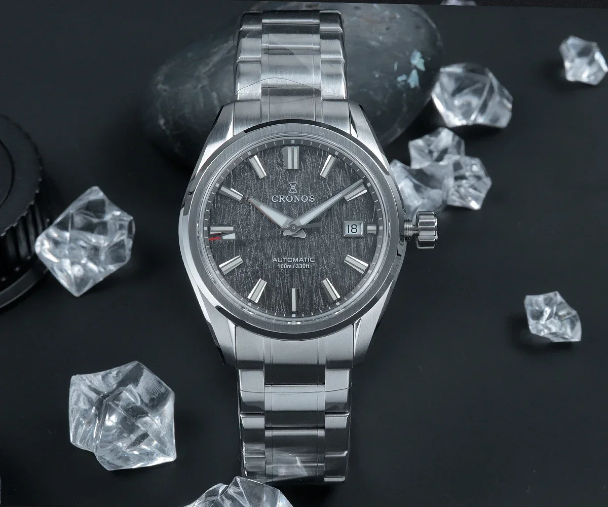 كرونوس GS 39 مللي متر الملمس الساعات الفاخرة للرجال فستان الأعمال SW200 التلقائي الميكانيكية مقاوم للماء 100 متر أنثى نهاية الروابط L6037M