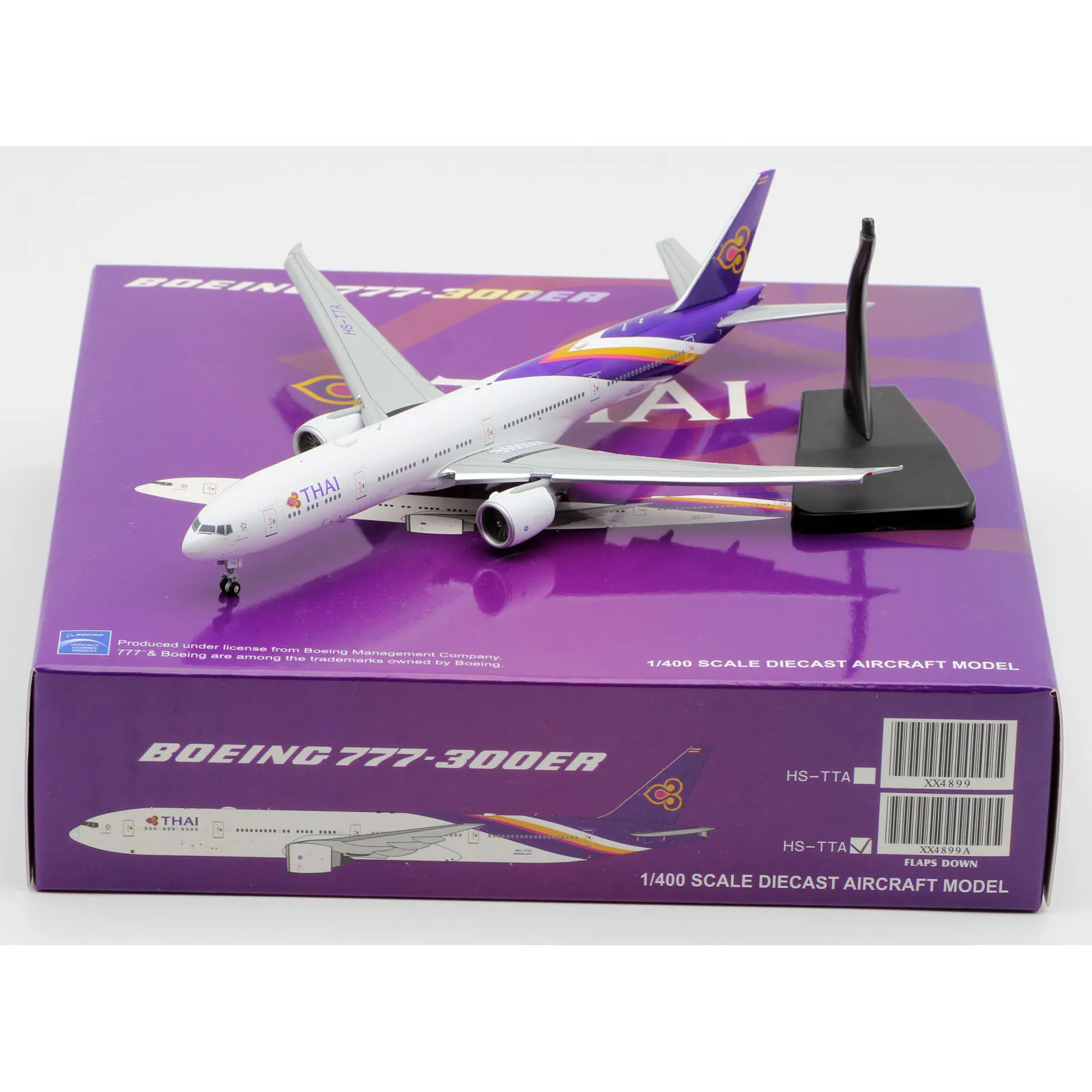 

XX4899A Alloy Collectible Plane Gift JC Wings 1:400 Thai Airways Boeing B777-300ER Diecast Aircraft Jet Model HS-TTA Flaps Down