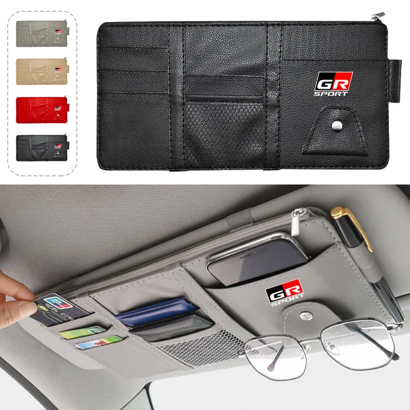 

1 шт., многофункциональная сумка для хранения автомобильного солнцезащитного козырька для Toyota GR Sport Supra C-HR Prius Corolla Camry Yaris Land Cruiser