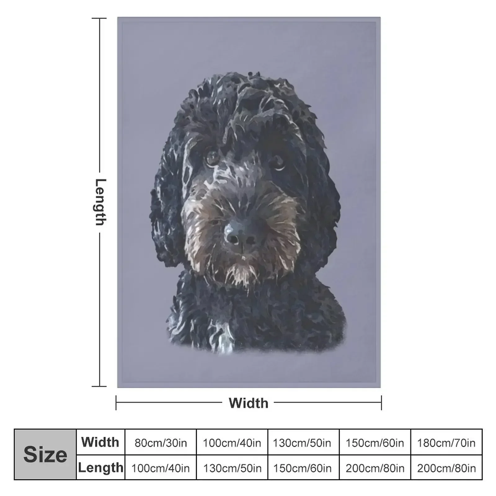 Black Cockapoo / Doodle Dog Throw Blanket Decorative Beds Decorative Throw Softest for babies Blankets