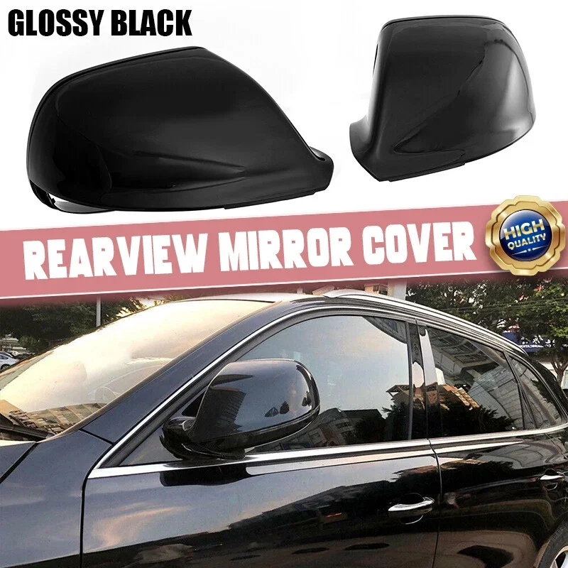 

1Pair Gloss Black Mirror Cover Cap With Side Assist Replace 8R0857527 8R0857528 For Audi Q5 2009-2017 For Q7 2010-2015