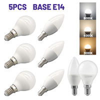 5Pack G45 C37 E14 3W LED Light Bulb AC 220V 110V Mini Lamp No flicker 3000K 4000K 6000K Cold Lighting for foyer home derec