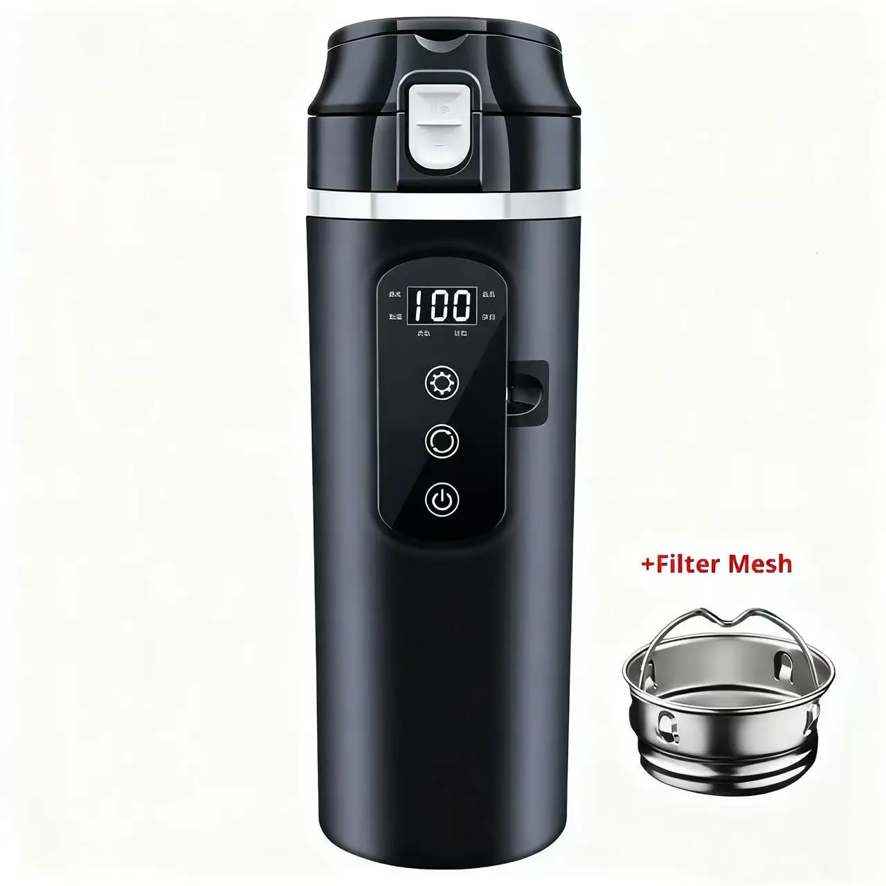 Winter New 304 Stainless Steel Car Large Capacity Heating & Insulated Cup - 2-in-1 Smart Digital Display Vehicle Electric Kettle