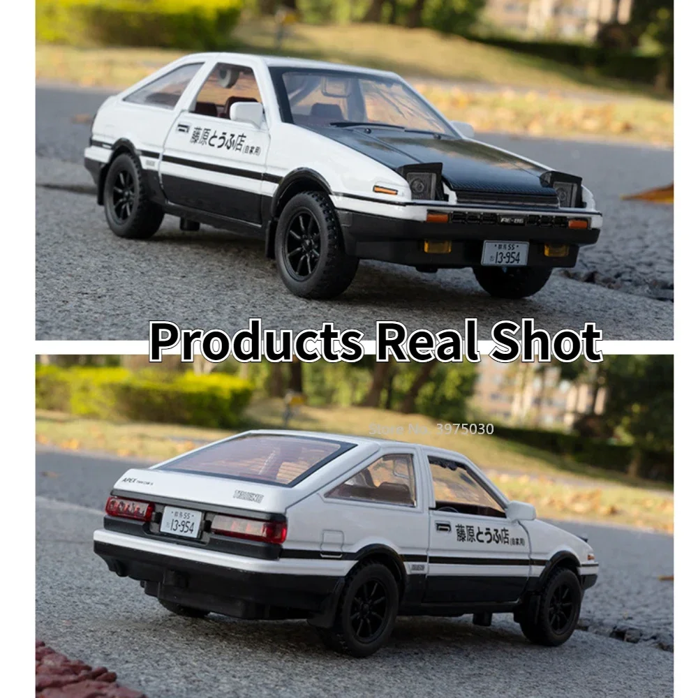 1/30 سيارة رياضية المبتدئة D AE86 سبيكة نموذج الأبواب فتح مركبة دييكاست سيارة معدنية محاكاة التراجع ضوء الصوت لعبة أطفال هدية