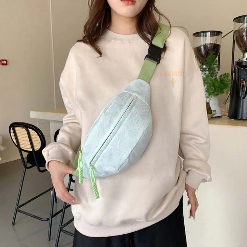 Simple Fanny Packs Strip Chest Bag Crossbody Bag Half Moon Bag Crossbody Waist Pack Korean Style Large Capcity Banana Bag Women