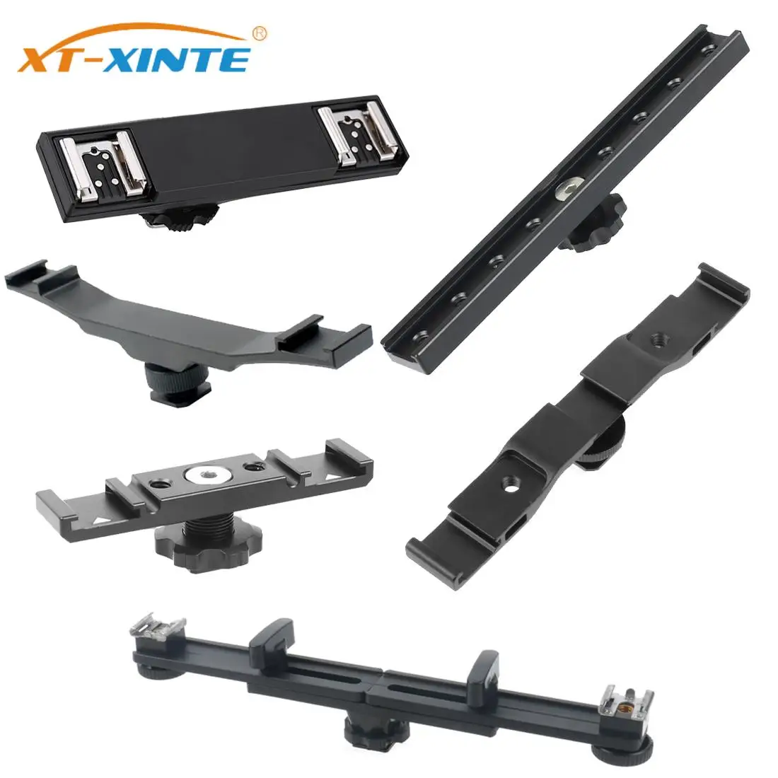 محول الحذاء البارد الثلاثي/المزدوج 1/4 "جبل تمديد بار تسجيل الفيديو قوس ل ترايبود كاميرا DSLR ملء أضواء الميكروفون