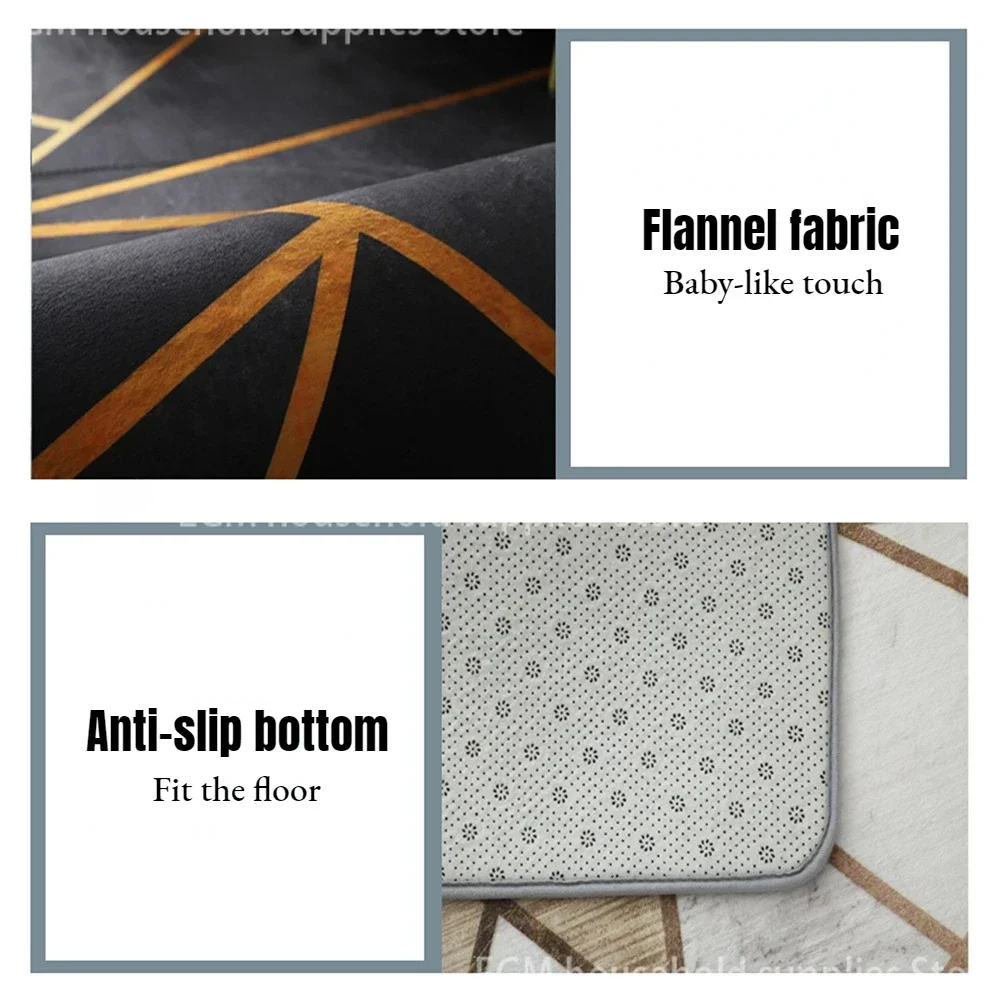 European Style Luxury Large Rugs for Living Room Black Gold Parlor Sofa Carpet Non-slip Easy Cleaning Coffee Tables Mat 200x300