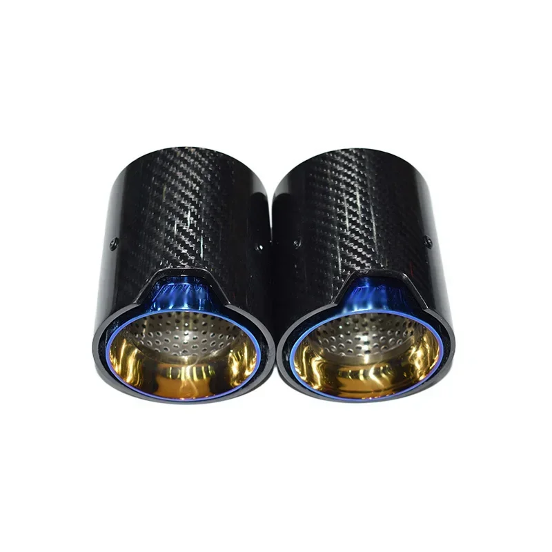 For BMW M2 F87 M3 F80 M4 F82 F83 F84 Car Exhaust pipe Muffler Tail Pipe Upgrade 4 PCS MP Carbon Fiber Blue Exhaust Tip Dedicated