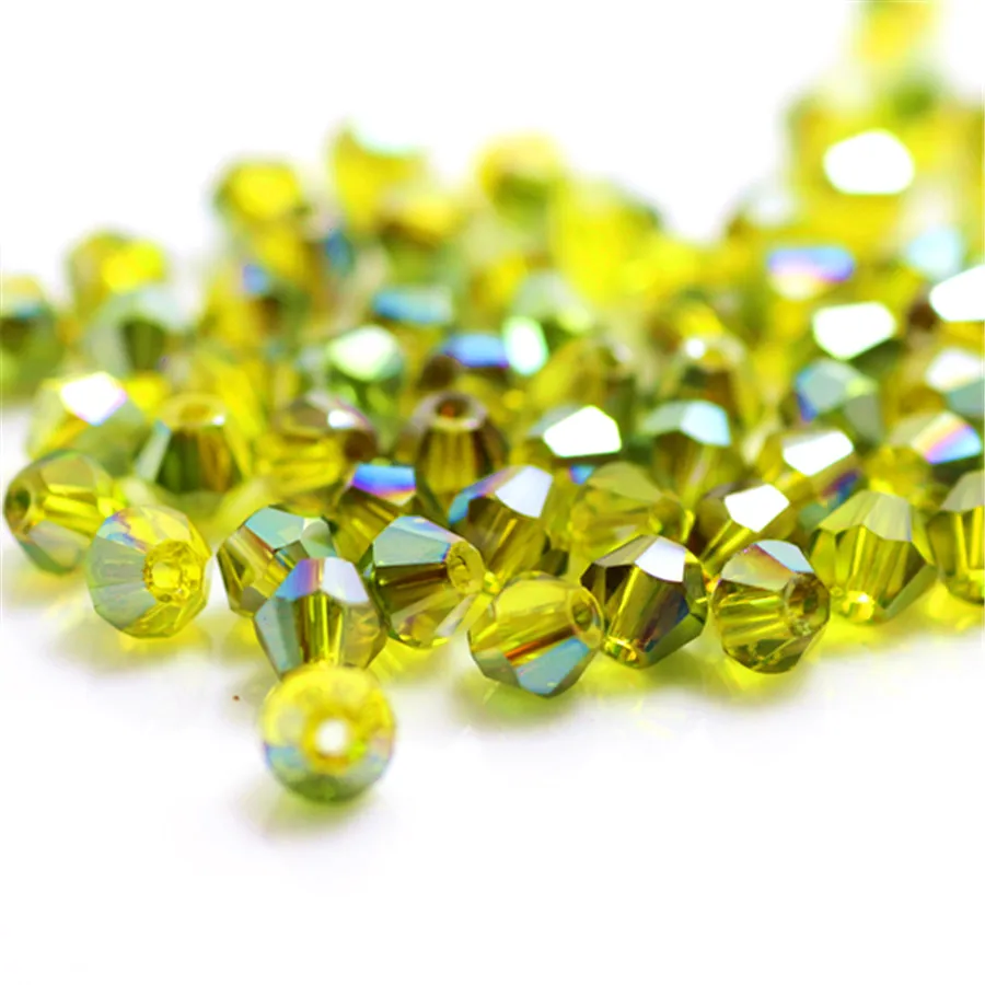 Isywaka New Design Color 100pcs 4mm Bicone Austria Crystal Beads Charm Glass Bead Loose Spacer Bead for DIY Jewelry Making