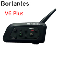 Borlantes V6 Plus Motorcycle Helmet Bluetooth Headset Intercom  2 Riders Communicator 1500M Interphone Communicator Waterproof