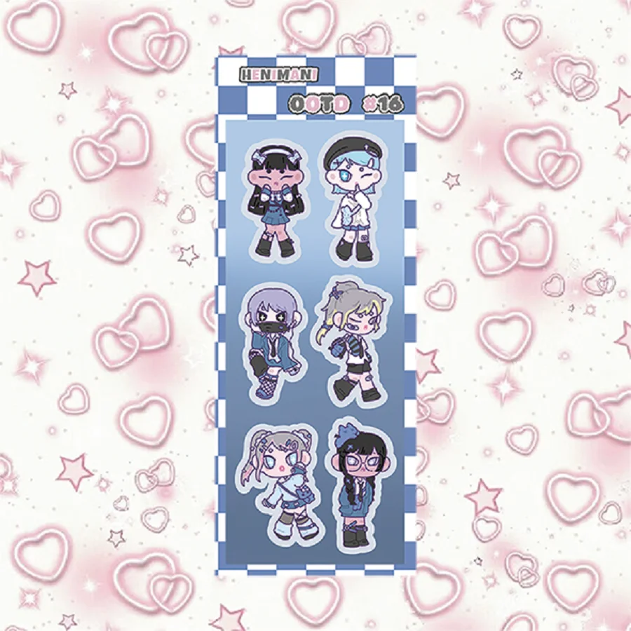 Korean Cartoon Cute Sweet Cool Character Bad Girl Stickers Hand Account Planner Diary Notebook Scrapbook DIY Decorative Stickers