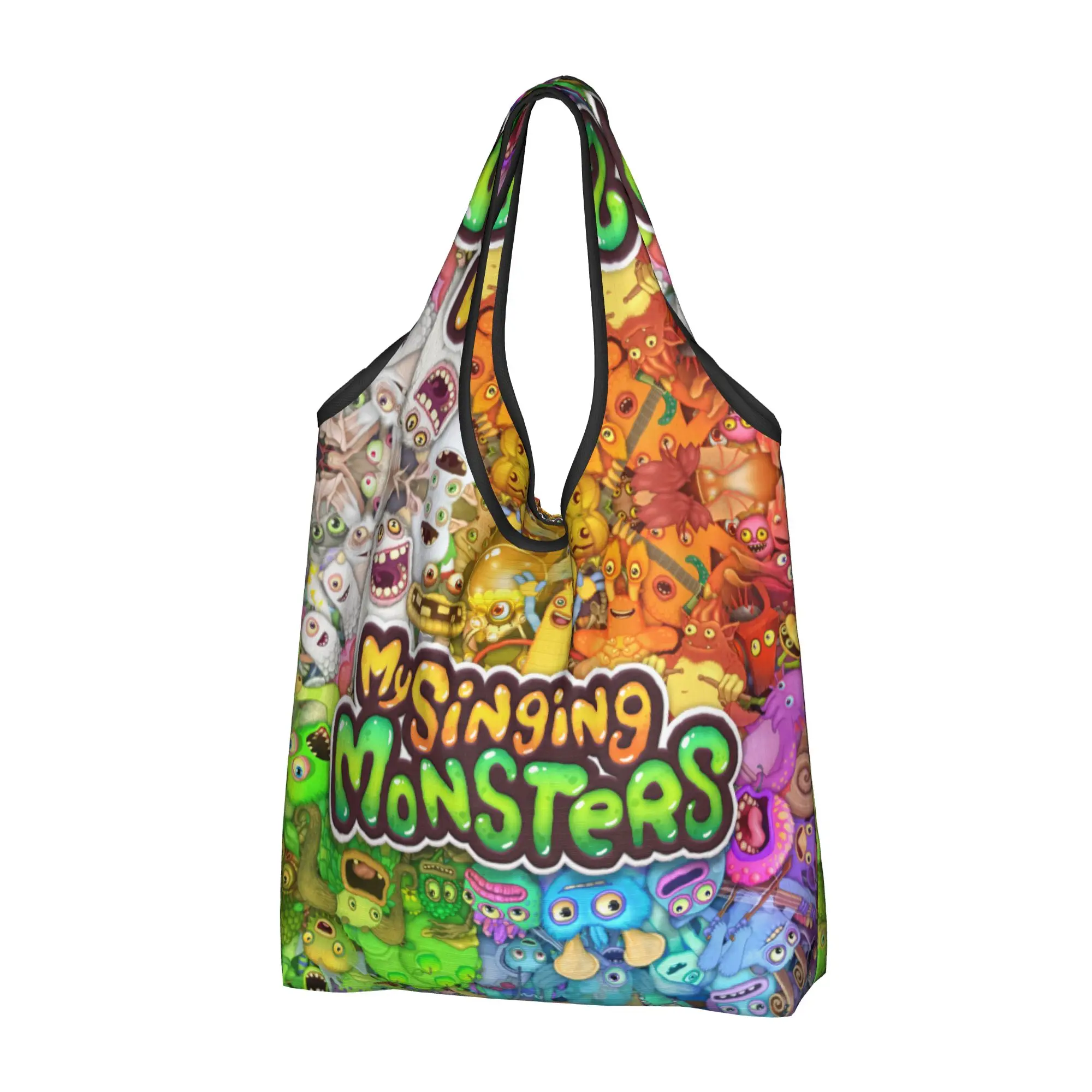 Fashion My Singing Monsters Shopping Tote Bags Portable  Groceries Shoulder Shopper Bag