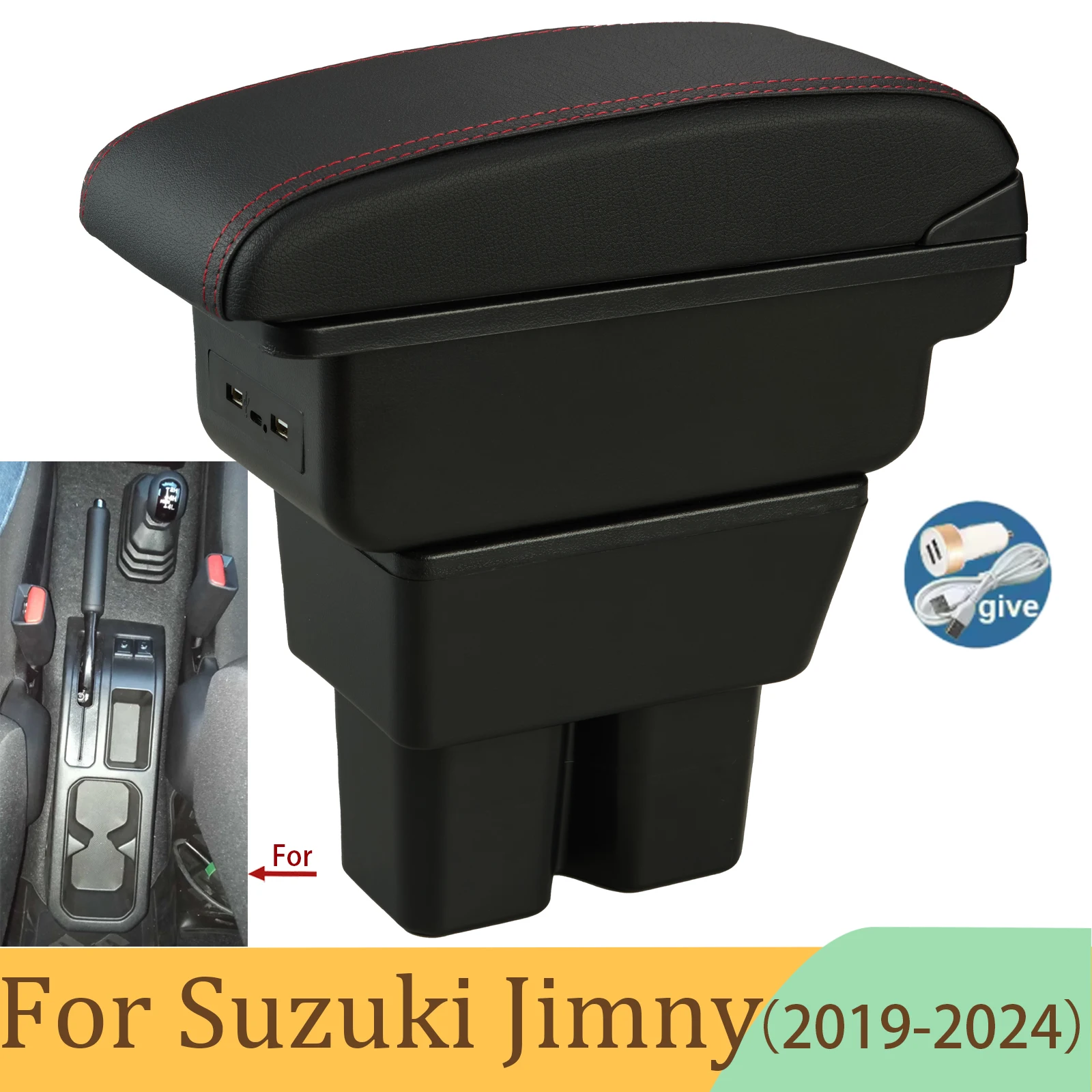 

For Suzuki Jimny Armrest For Jimny JB74 Car Armrest box 2018-2024 Retrofit parts Storage Box Interior details Car Accessories