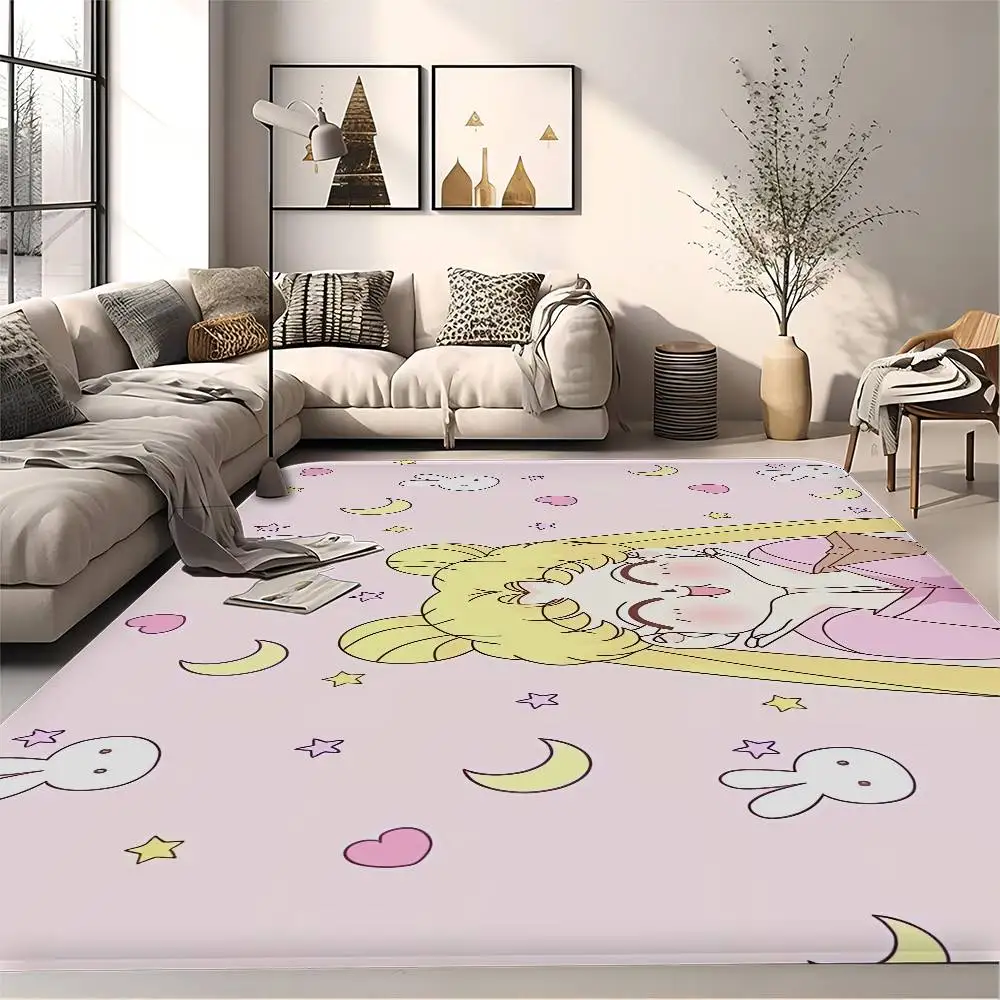 Cute S-Sailor M-MoonS Floor Mat Retro Multiple Choice Living Room Kitchen Rug Non-Slip Modern Home Decor