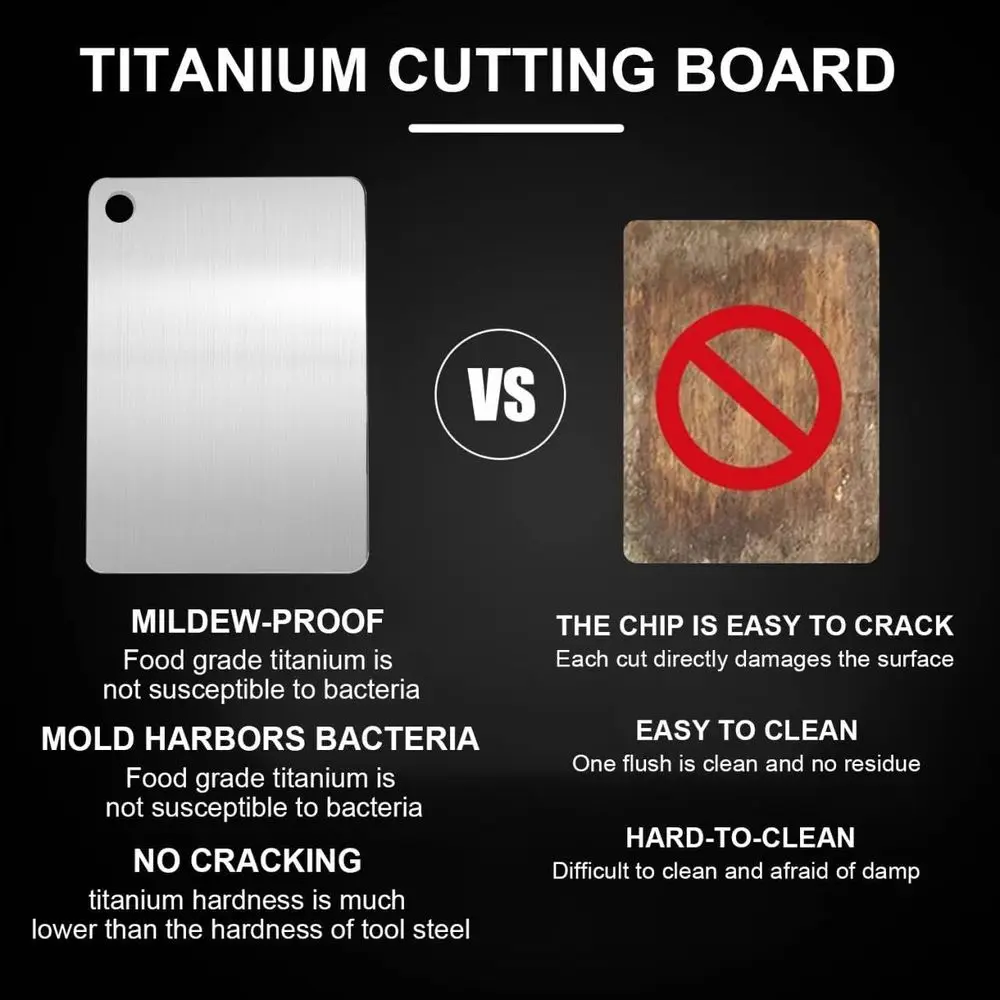 2026 Pure Titanium Kitchen Cutting Boards, Set of 3 - Small, Medium, Large, Non-Toxic, Durable, Easy Clean