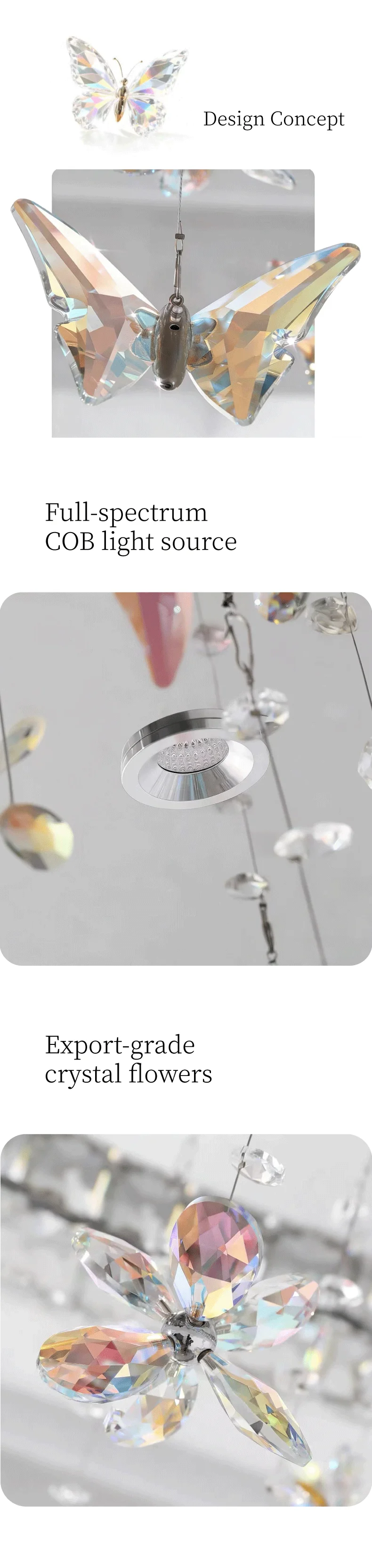 Bedroom Crystal LED Ceiling Lamp Living Room Steel