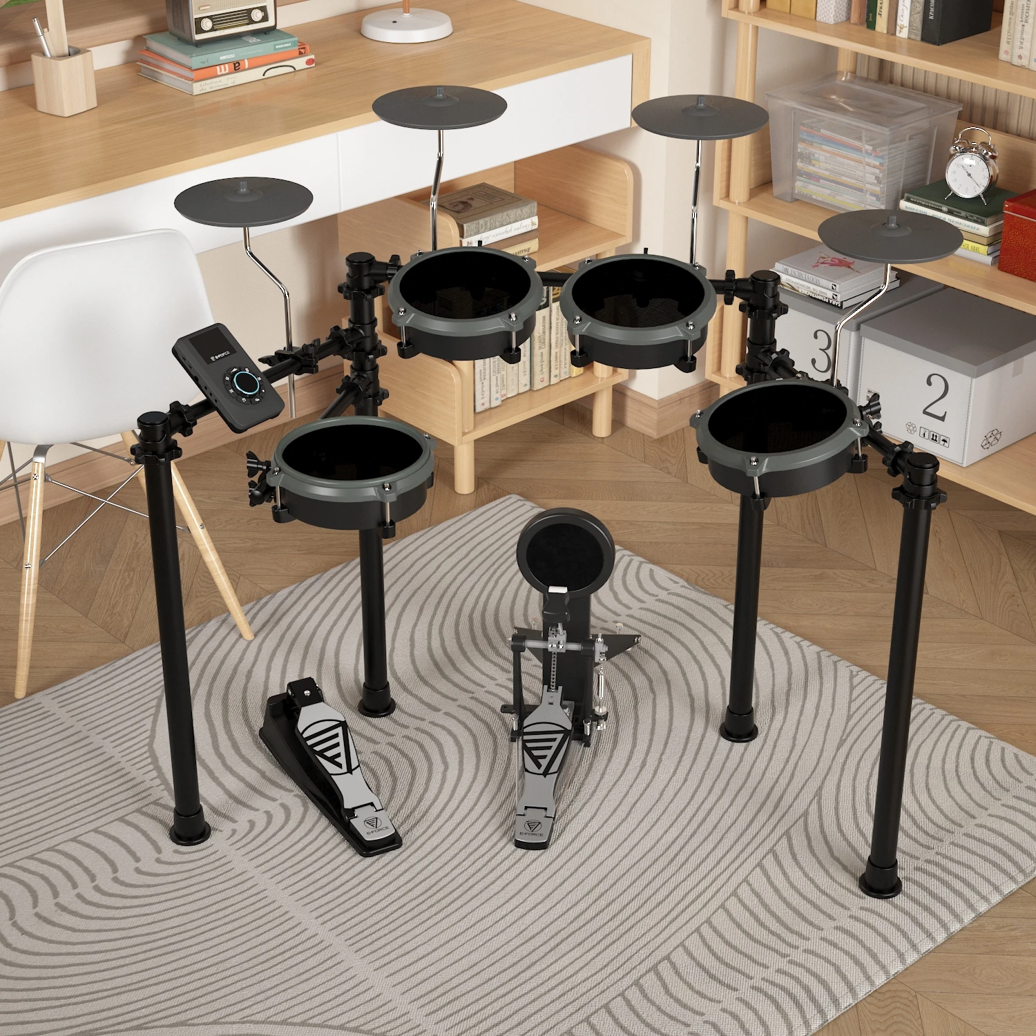 Hooqu 2025 새로운 패션 전문 전자 드럼 세트 초보자를 위한 휴대용 드럼 키트