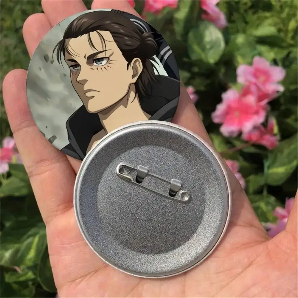 Eren Yeager Anime Badges 25 32 44 58 75 Mm Round Cosplay Pin Bag Decor Fans Collect Friends Gifts Brooch Souvenir