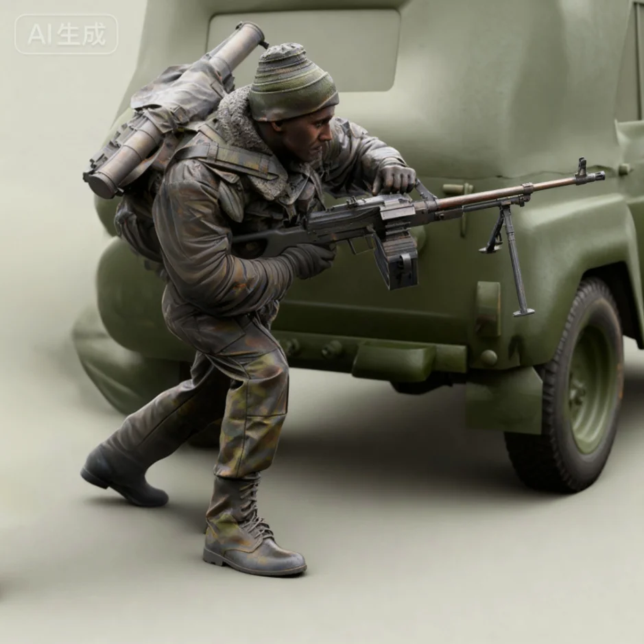 

Комплект модели из смолы 1/35, (1 солдат), собранный самостоятельно и окрашенный самостоятельно A-2190