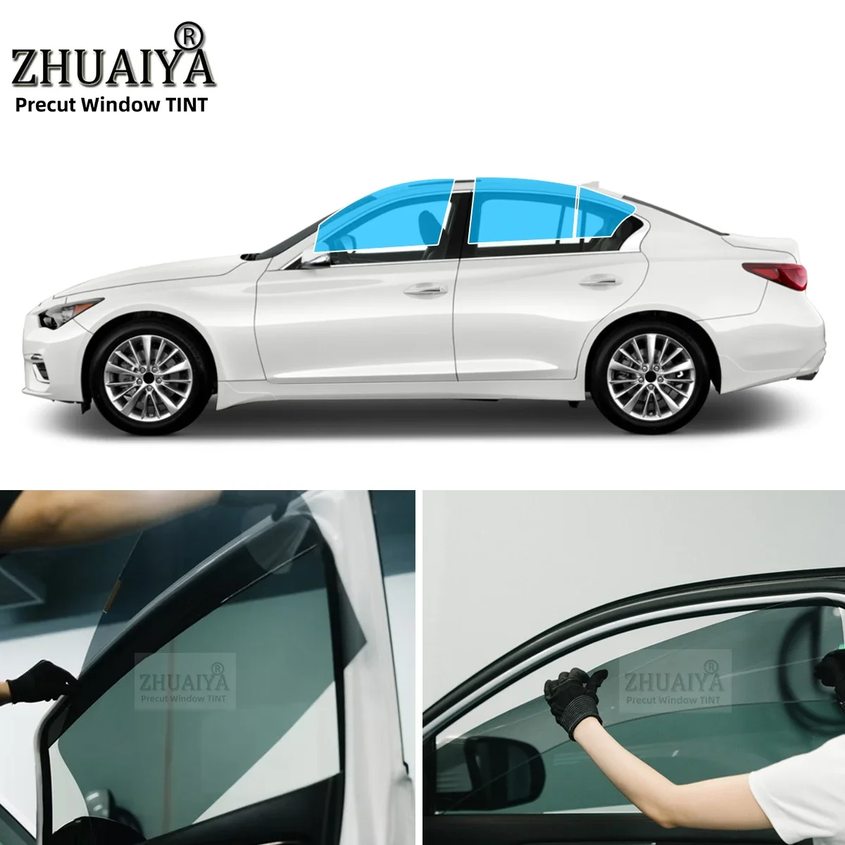 Precut Car Removable Window Tint Film Front Two Door Windows Tint For INFINITI Q50 4 DR SEDAN 2014-2024